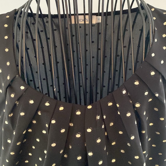 Silver and gold polka dot cap sleeve blouse - Picture 2 of 2